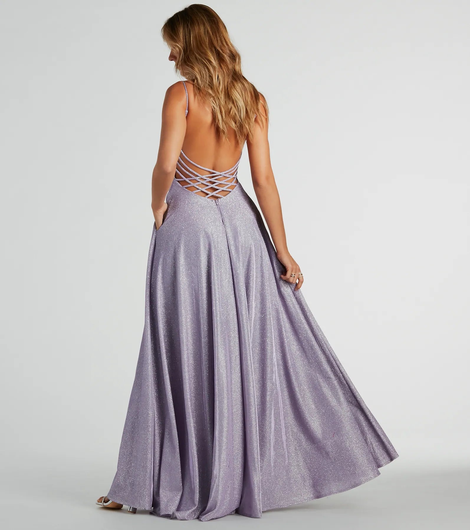 Sally Lattice Back A-Line Ball Gown